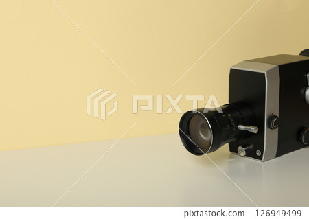 Retro camera, shooting on retro camera concept Retro camera, shooting on retro camera concept 126949499
