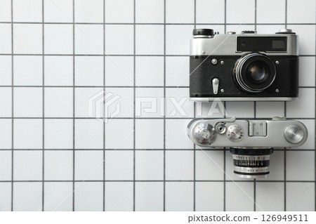 Retro cameras, shooting on retro cameras concept 126949511