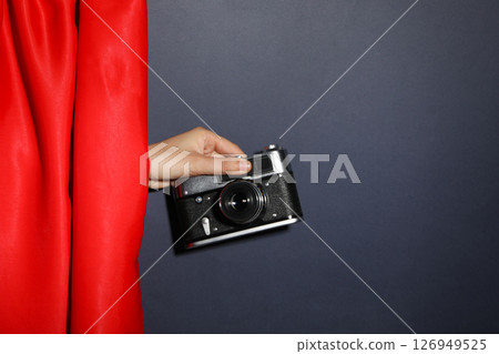 Retro camera, photo shooting on retro camera 126949525