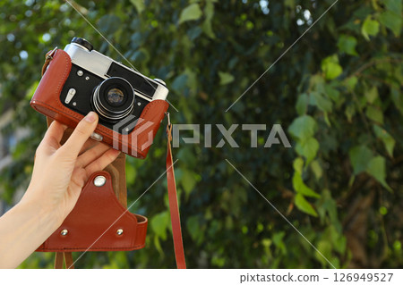 Retro camera, photo shooting on retro camera 126949527