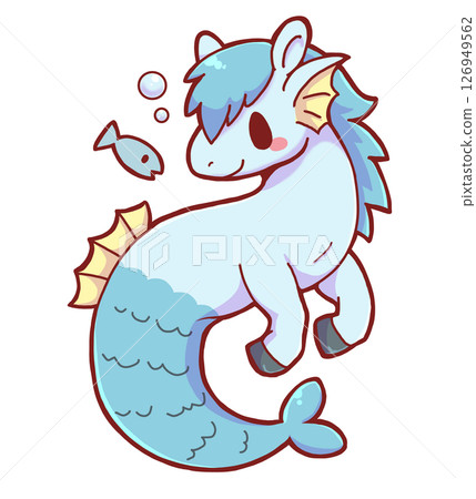 Scottish mythical creature Kelpie and fish Scottish mythical creature Kelpie and fish 126949562