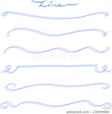 Hand drawn dot curved simple lines set Hand drawn dot curved simple lines set 126949964