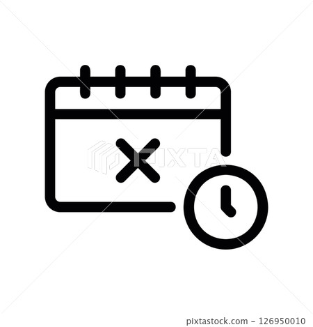 Event cancellation or time management symbol on a planner 126950010