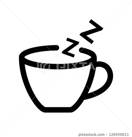 Outline icon of a sleep inducing drink or calming bedtime beverage 126950011