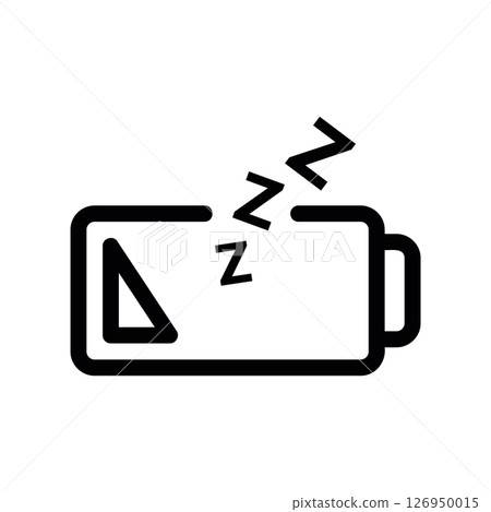 Battery outline with Zzz lines, indicating low power or sleep mode Battery outline with Zzz lines, indicating low power or sleep mode 126950015