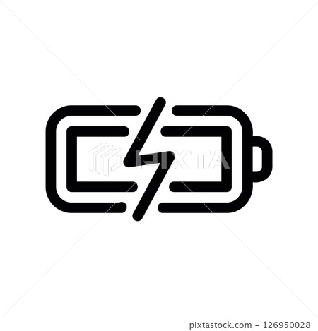 Battery Cell Icon Signifying Rapid Electrical Charging State 126950028