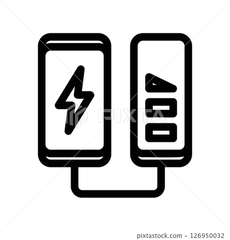 Smartphone Receiving Power from Portable Battery 126950032
