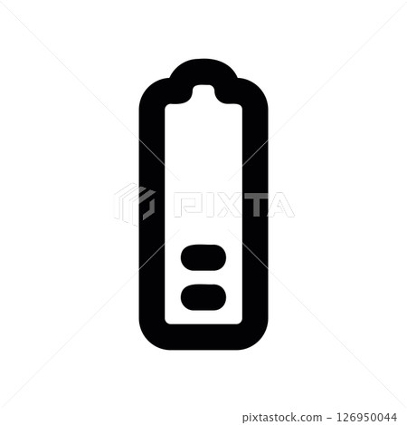 Battery Level Indicator Icon Displaying Two Charge Segments Battery Level Indicator Icon Displaying Two Charge Segments 126950044