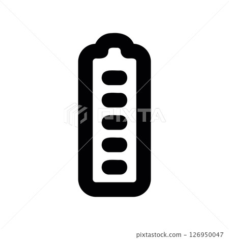 Full Battery Level Indicator Icon with All Five Charge Segments Full Battery Level Indicator Icon with All Five Charge Segments 126950047