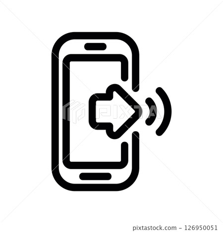 Smartphone Icon Indicating Outgoing Call or Notification Output Smartphone Icon Indicating Outgoing Call or Notification Output 126950051