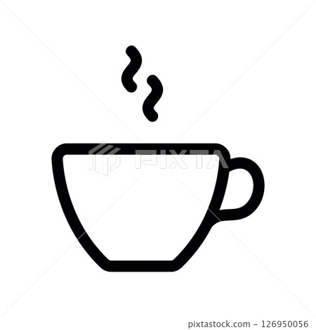 Warm Beverage in a Simple Mug with Visible Steam Rising 126950056
