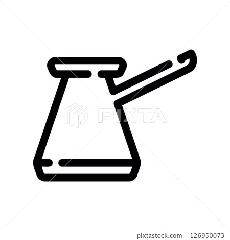 Outline Icon of a Traditional Cezve or Ibrik for Coffee Making 126950073