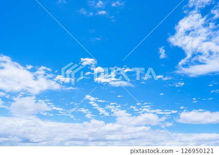 Clear blue sky and white clouds after the rain 17 126950121