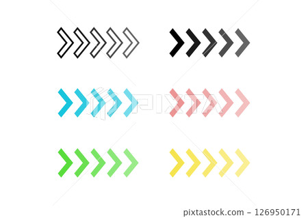 Illustration of gradient arrows with various color schemes 126950171