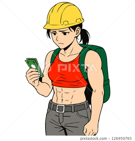 Gloomy Builder and His Remaining Wages Generative AI 126950765