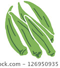 秋葵的平面觸控插圖 126950935