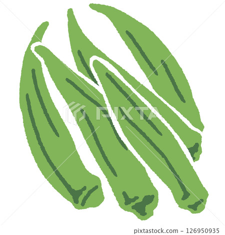秋葵的平面觸控插圖 126950935