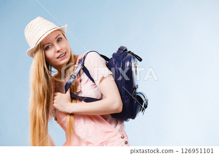 Young woman going to school Young woman going to school 126951101