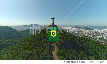Scenic aerial view of Christ the Redeemer statue and Rio de Janeiro panorama 126951364