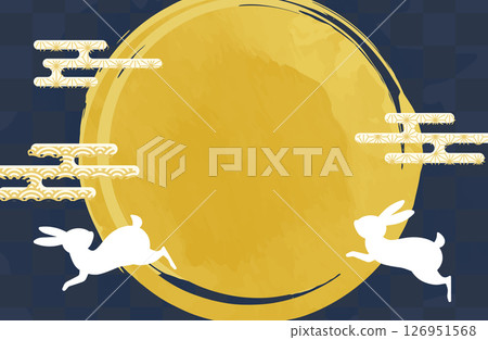 Moon viewing/Full moon frame background vector illustration 126951568
