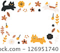 Orange cute cat frame 126951740