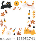 Orange cute cat frame 126951741