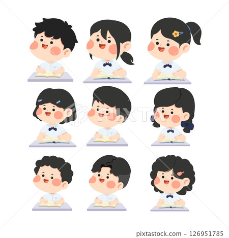 Children Studying and Learning Book Pack 126951785