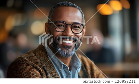 Confident mature african american man with glasses and gray beard 126952211
