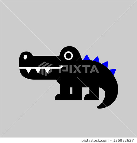 一條可愛、造型簡單的鯰魚，背部有醒目的藍色骨板。由指導設計。 126952627