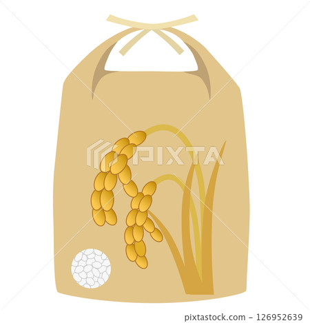 Japanese rice. Rice bag with ears of rice design 126952639