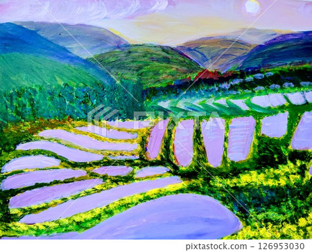 農村水稻梯田 126953030