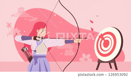 強大的守護者！一位勇敢的女戰士手持盾牌 126953092