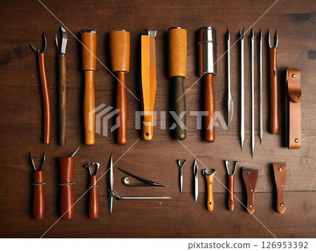 皮革工藝材料和工具 皮革工藝材料和工具 126953392