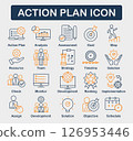 business line icons for web and mobile design, reative elements goal, business plan, prototype, business incubator, vision icons, presentation powerpoint template 126953446