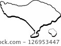 bali island map. bali island vector map. editable vector of the Indonesian island of Bali for template illustration badge 126953447