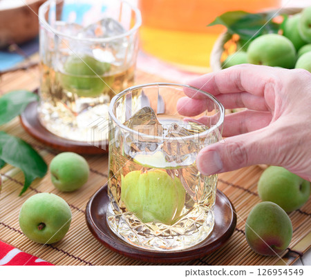 "Enjoy the coolness of plum wine on the rocks | Summer tradition - lots of green plums" "Enjoy the coolness of plum wine on the rocks | Summer tradition - lots of green plums" 126954549