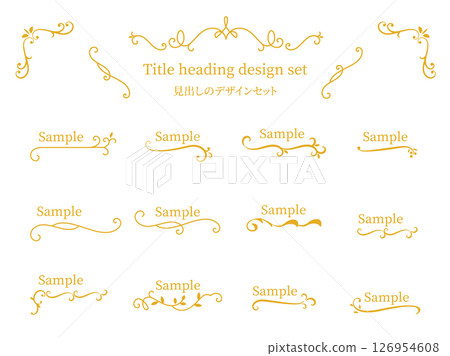 Elegant and classic frame, title and heading design set Elegant and classic frame, title and heading design set 126954608