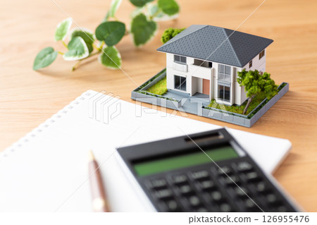 House, notebook, pen and calculator House, notebook, pen and calculator 126955476