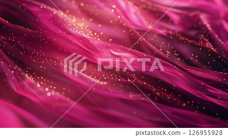 Pink premium satin shiny luxury gold thread abstract flow glitter pattern 126955928