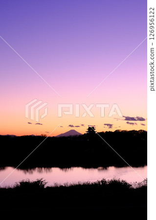 關東富士百景的關宿城與日落 關東富士百景的關宿城與日落 126956122
