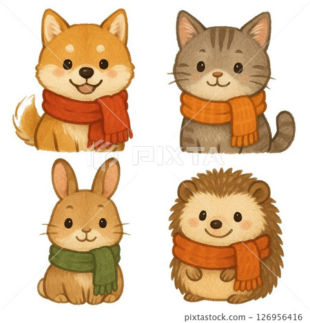 可愛的狗和貓插圖集 可愛的狗和貓插圖集 126956416