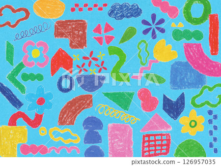 Vivid color illustration drawn with crayons B Vivid color illustration drawn with crayons B 126957035