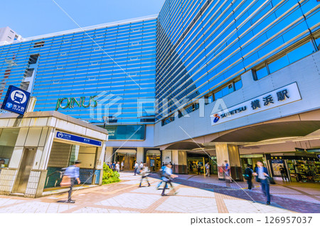 Yokohama cityscape in Japan, including Sotetsu Yokohama Station and Yokohama Municipal Subway Blue Line Yokohama Station (5th) 126957037