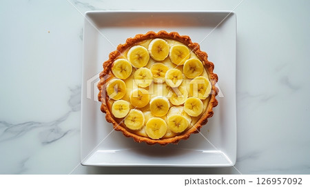 Banana pie cake gluten free healthy snack food for family teatime party 126957092