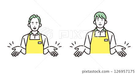 在家事服務中工作的一名男子和一名女子的簡單說明 126957175