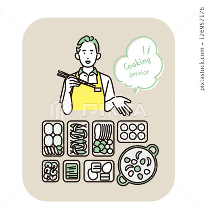 烹飪服務向量圖的簡單說明 烹飪服務向量圖的簡單說明 126957178
