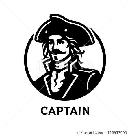A sea captain in uniform and hat. A sea captain in uniform and hat. 126957603