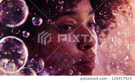 Ethereal portrait captures the essence of reflection and introspection Ethereal portrait captures the essence of reflection and introspection 126957924