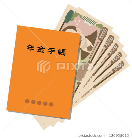 Pension book and money Pension 126958013