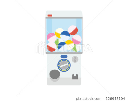 Illustration material of capsule toy machine (white) / gachapon machine, Gashapon machine Illustration material of capsule toy machine (white) / gachapon machine, Gashapon machine 126958104